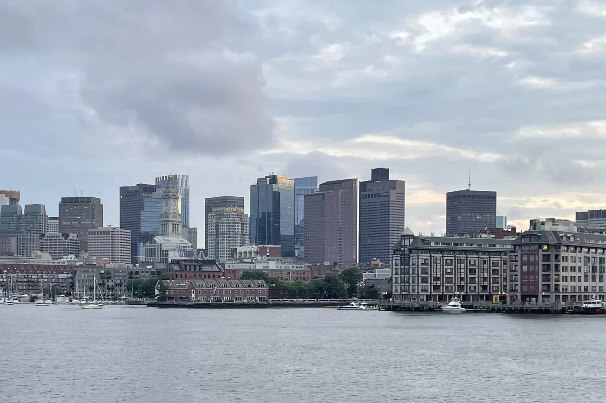 Downtown Boston skyline along the waterfront