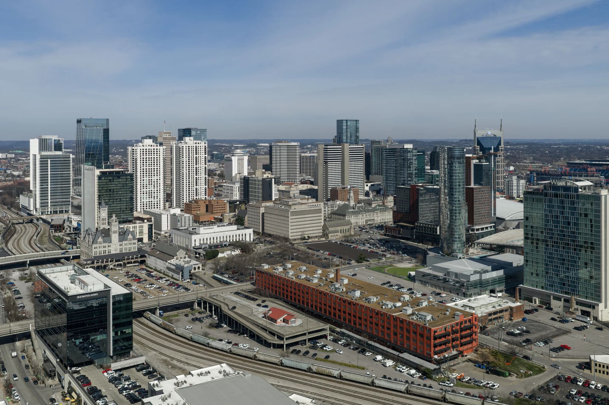 Downtown Nashville skyline along the Cumberland River