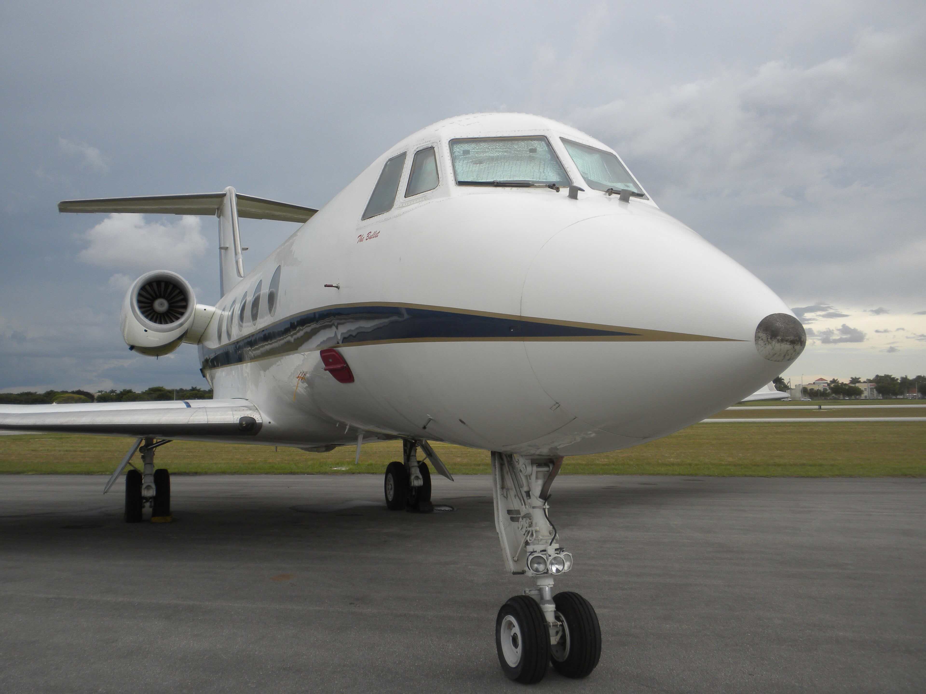 Gulfstream business jet parked at Miami Executive Airport