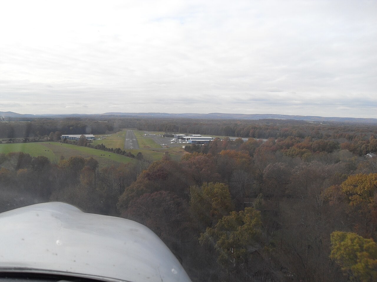 General aviation aircraft on the ramp at Somerset Airport in Bedminster, New Jersey