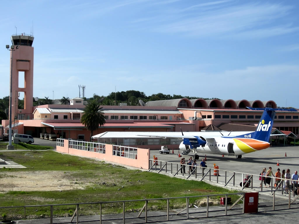 Terminal and ramp at V.C. Bird International Airport in Antigua
