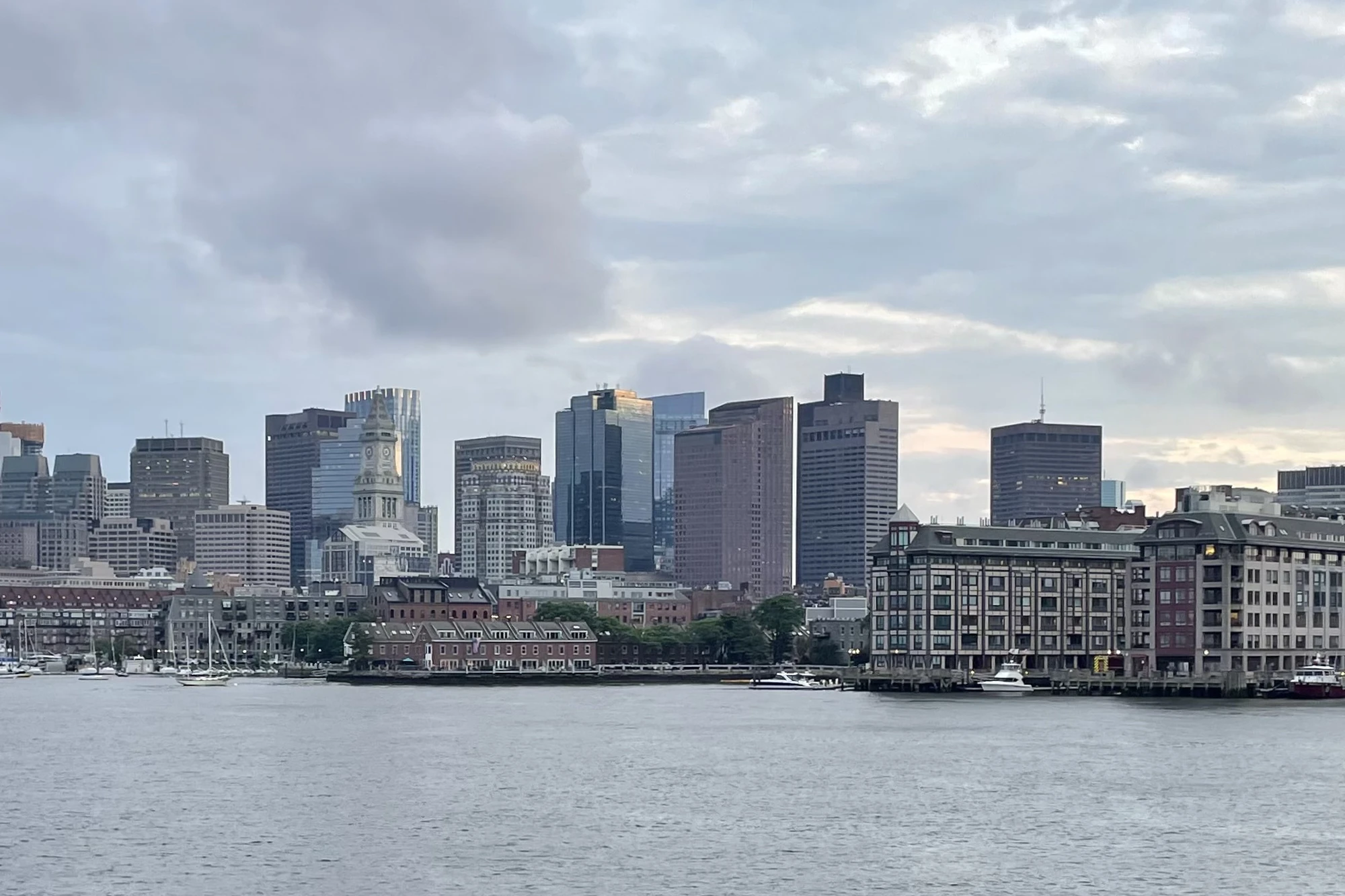 Downtown Boston skyline along the waterfront