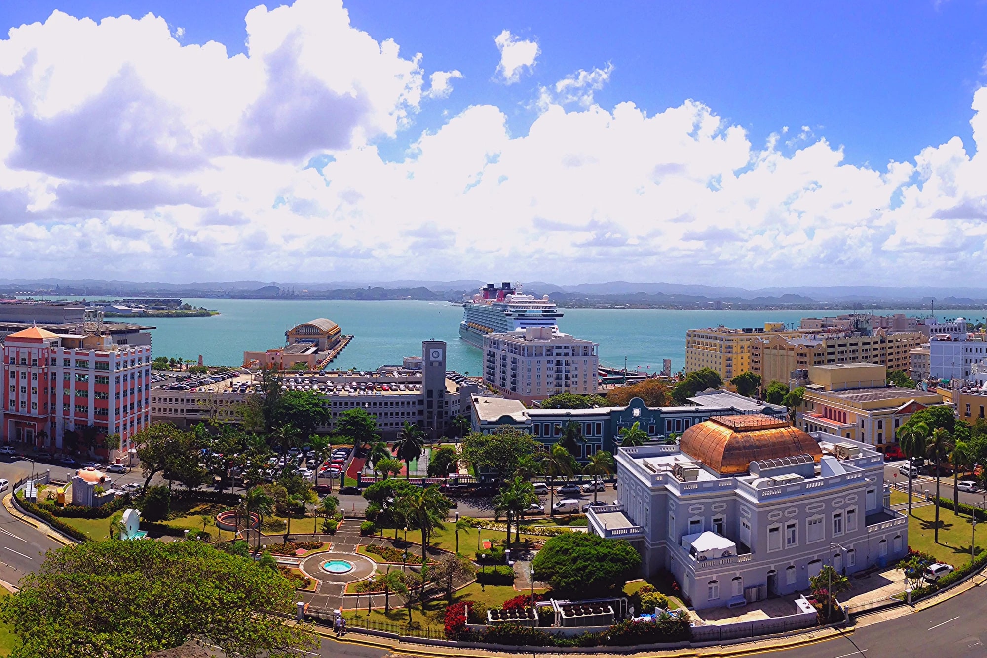 Aerial view of San Juan, Puerto Rico, from San Cristóbal Fort