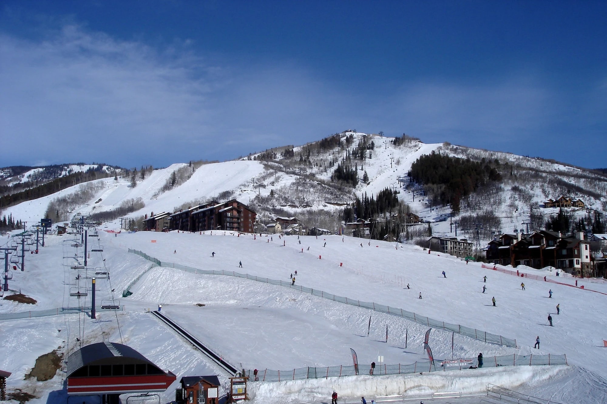 Ski runs and chairlifts at Steamboat Springs Ski Resort, Colorado